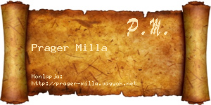 Prager Milla névjegykártya